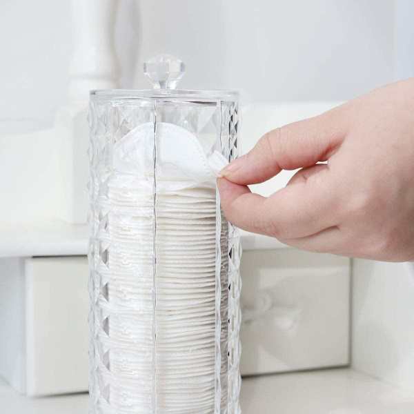 Akryl Makeup Bomuldspudeholder, Klar