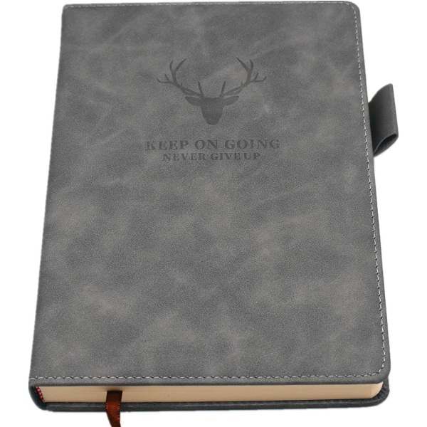 A5 Ruled Notebook Journal - Executive Notebooks med inbunden bok med premium tjockt papper, 8,3"×5,7",360 sida, perfekt för kontorshem (grå)