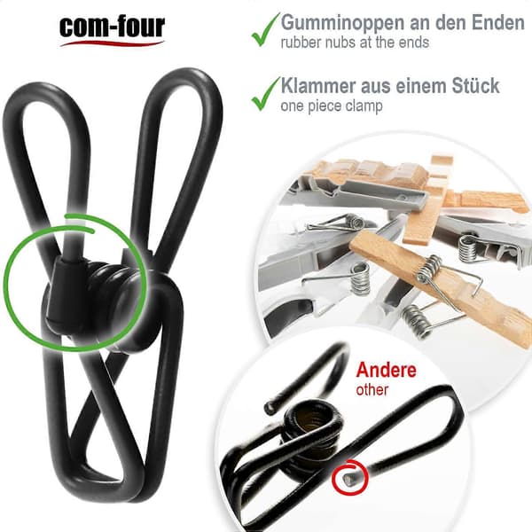 2-delat campingtvättlina med reflekterande elastiska band