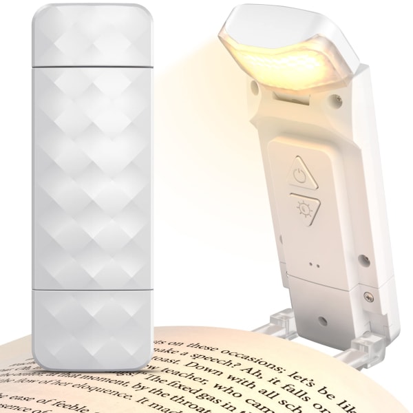 Rechargeable Book Reading Light, Eye Caring Reading Light Clip on Book, Portable LED Clip on Bookmark Lamp for Bookworms