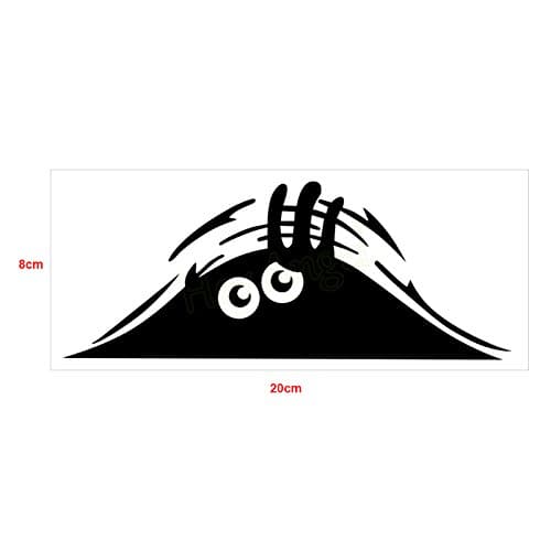 3D Rolig Tittande Monster Cartoon Vinyl Bilsticker Emblem Dekal
