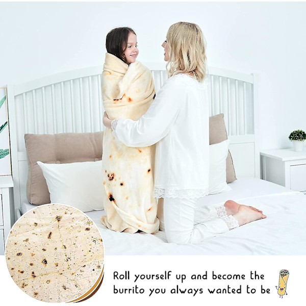 Burrito-filt, dubbelsidig, gigantisk mjöltortilla-filt