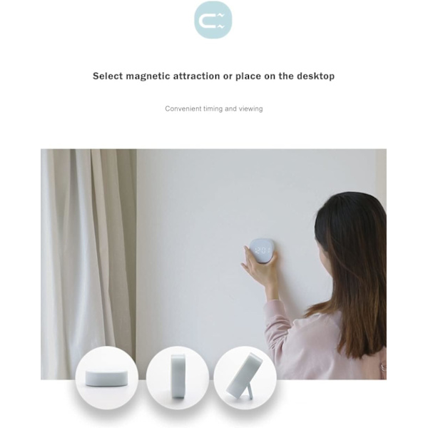 Elektronisk kvadratisk lydløs vækkeur til sengebordet, intelligent temperatursensor, bordur, boligindretning