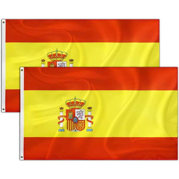 2 st Spanien flagga 3x5 fot 2022 World Cup dekorationer