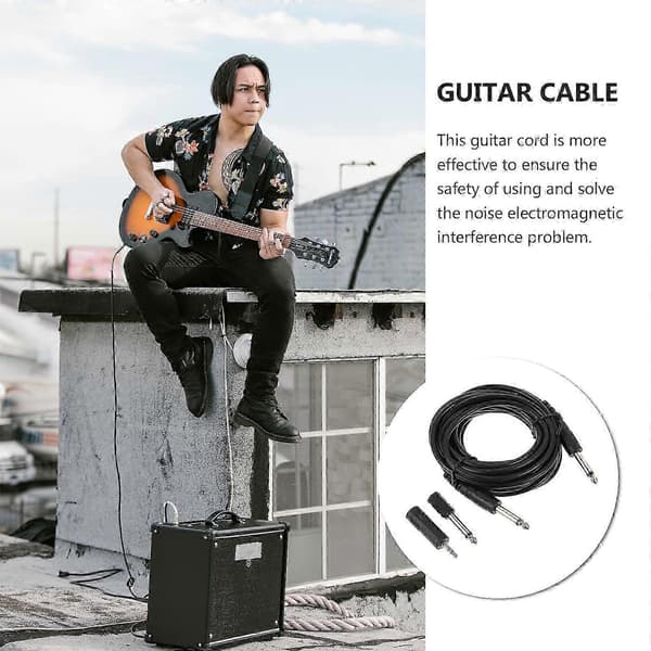 1 sæt guitar kabel professionelt instrument kabel elektrisk guitar tilbehør