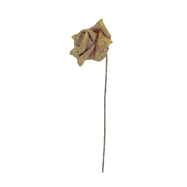 21 stk. Skum Glitter Kunstig Rose Dekor, Gull