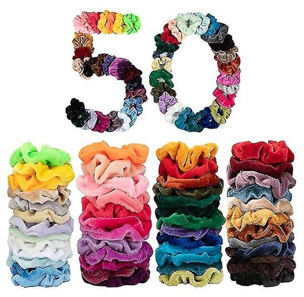 50 st sammetshår Scrunchies Hårband Hårband