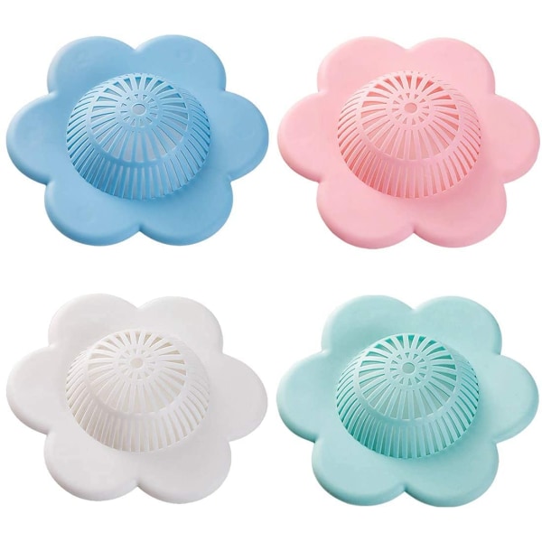 Hair Catcher Silicone Hair Stopper Shower Drain Covers,4 Pack