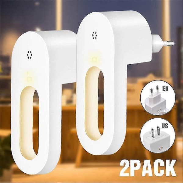 Automatisk LED-nattlampe med skumringssensor, veggplugg, EU-plugg