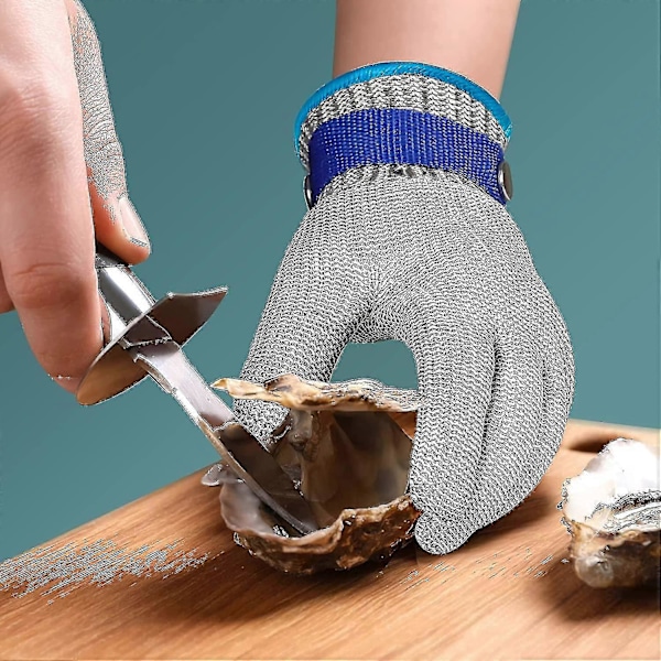 Kuttebestandige hansker rustfritt stål grad 5 anti-kutt og slitesterke ståltrådhansker L 24,5 cm L