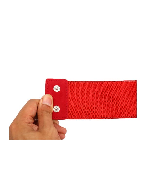 Elastisk belte for kvinner, bredt, elastisk, søtt sløyfebånd, bryllup, rødt