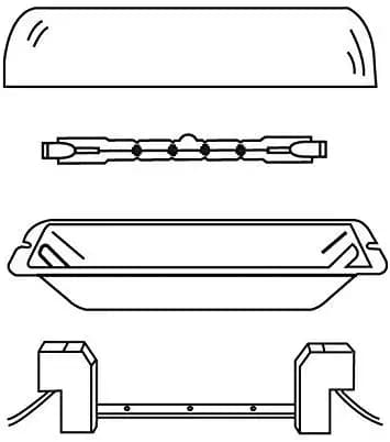 R7S-lampeholder 118mm halogen og R7S LED-pære, 2-pak