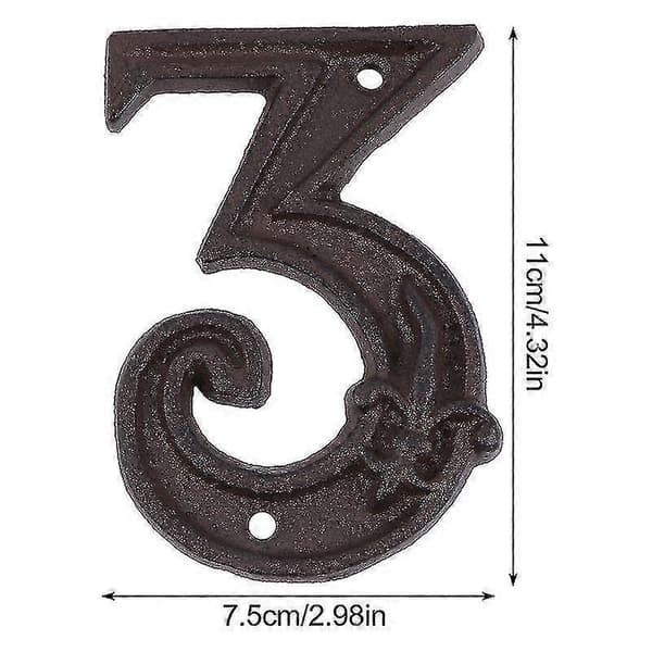 Valurautaiset koristeelliset ovenumerot Metallinumerot Tee-se-itse-oviosoitenumero 0