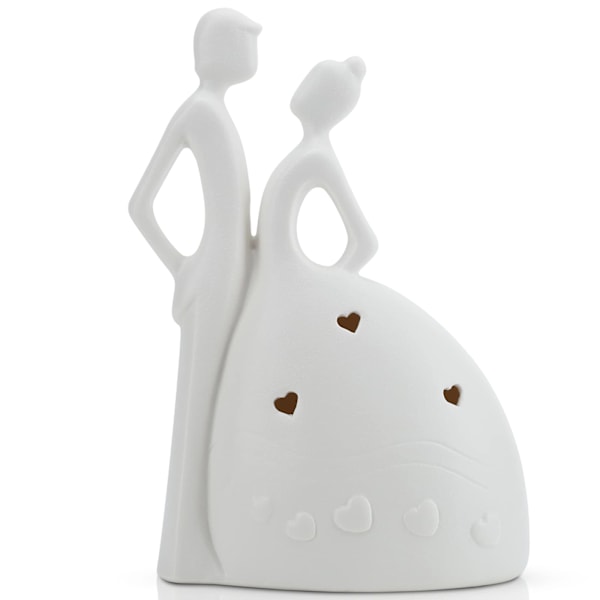 Romantisk par figurer gylden evig hjerte figur (A) white