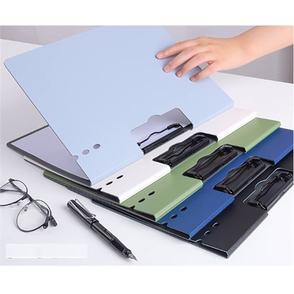 A4 Binder uden huller med fjederklemme Stærke clips Kontor Kommerciel Skole Dokumenter Mappe Bindere Klemme til A4 Størrelse Brev, 5 pakker (5 farver)