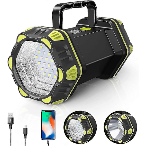 LED handlampa, uppladdningsbar ficklampa, campinglampa