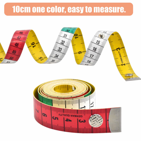 2-sidig målebånd for kroppsmåling, sybånd, dobbeltsidig kroppsmålingslinjal, mykt målebånd 60 tommer/150 cm