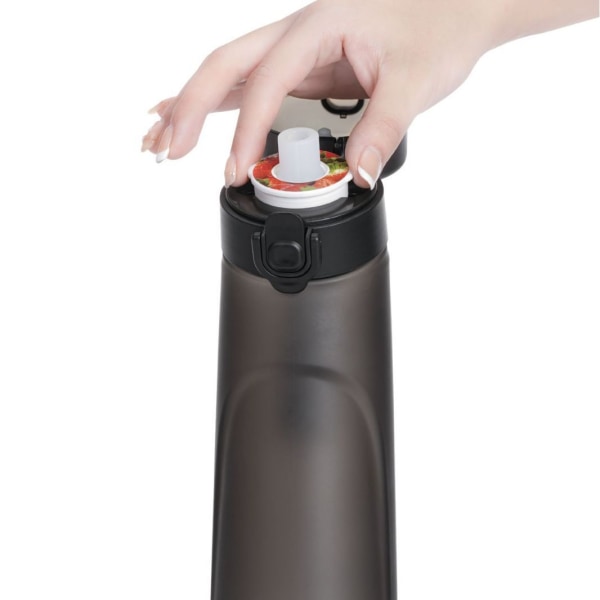 Frukt Doftande Vattenflaska Med Sugrör, 750ml BPA-Fri & Läckagesäker Gymflaska Idealisk För Fitness & Utomhus, 1 Smak Pod (Matt Svart)
