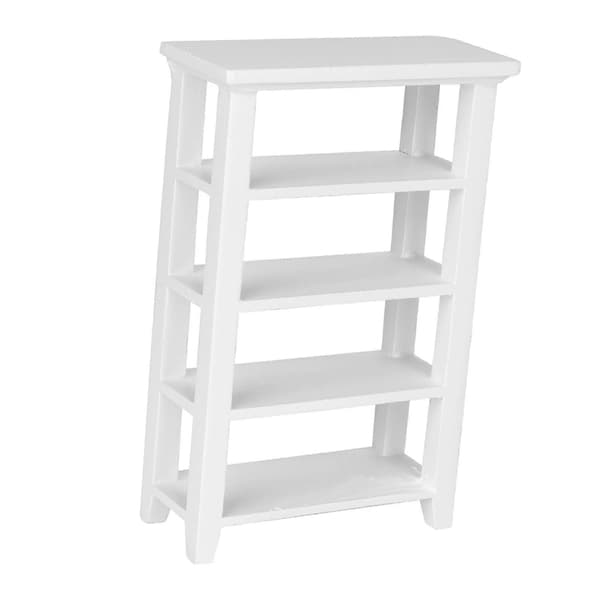 Træ 4-lags hylde display rack til 1:12 dukkehus miniature møbelmodel