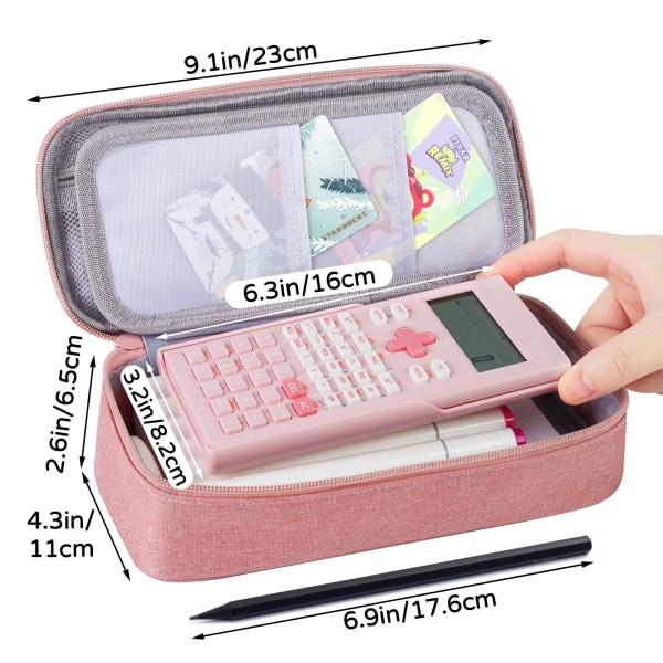 Stort penalhus, penalhus, blyantpose, markeringspenneetui, bærbart brevpapir blyanttaske til kontor Pink