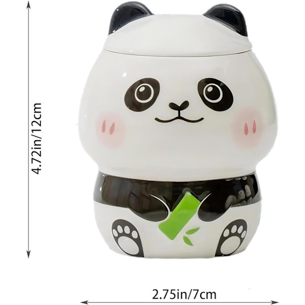 Kreativ mugg Panda mugg söt keramisk kaffemugg med 3D Panda Kawaii lock 3D Panda kaffemugg kopp Nyhetsmugg presenter till Pandaälskare kvinnor vänner A