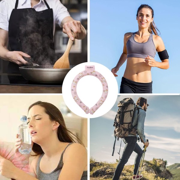 Kylring för nacke - Bärbar och återanvändbar kylring för nacke | Iskragen för nacke, kylaccessoarer för varmt väder, nackispåse med gel rosa