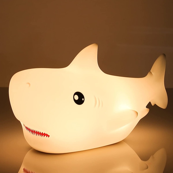 Söt nattlampa - Shark Night Light Djurlampa 7 färgskiftande ljus med USB uppladdningsbar för småbarn Barns sovrum (haj)