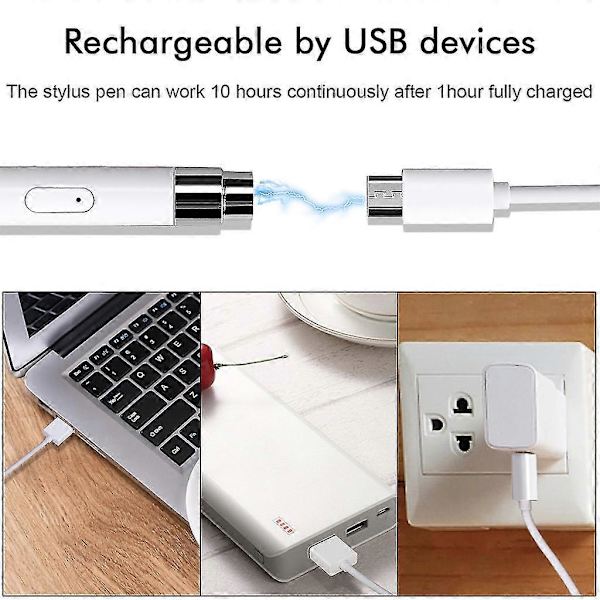 Bærbar Kapacitiv Blyant Micro Usb Opladning Touch Screen Stylus Pen Til Telefon Ipad Ios Android Telefon Windows System Tablet
