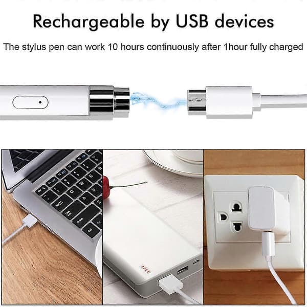 Bärbar Kapacitiv Penna Micro Usb Laddning Pekskärm Stylus Penna För Telefon Ipad Ios Android Telefon Windows System Tablet