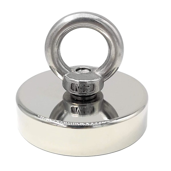 Neodym magnet 140 kg styrke diameter 60 mm, magneter med kraftige løfteringe til industri og videnskab, magnetisk fiskeri