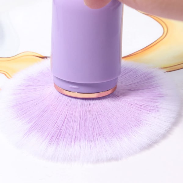 Nageldammsrengöringsborste, utdragbar ergonomisk syntetisk fiber Nail Art dammborste för rouge för manikyr (lila)