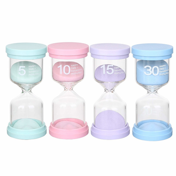 Timeglass 4 farger 5 min / 10 minutter / 15 minutter / 30 minutter