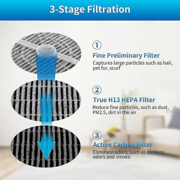 2 Hepa-filter + 2 Aroma-filter Kompatibel med Rigoglioso Gl2103 Jinpus Gl-2103