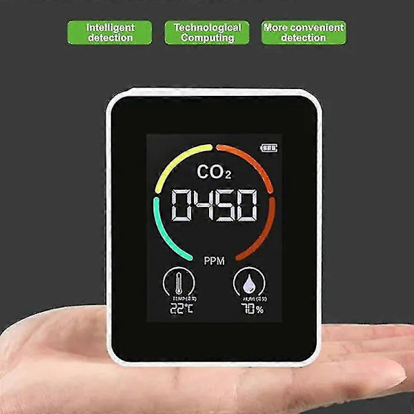 Luftdetektor Pm2.5 Pm10 Co2 Formaldehyd Temperaturdetektor Multifunktionel