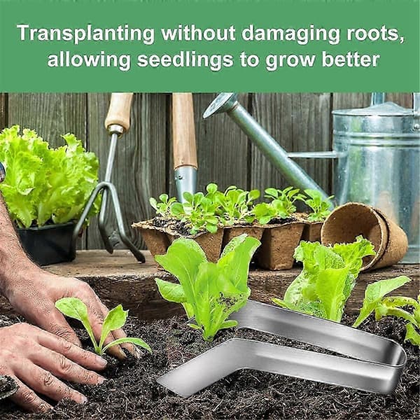Planteskole Omplantningstang - 22 cm Rustfrit Stål Havearbejde Planter Omplantningstang til Reduktion af Rodskader