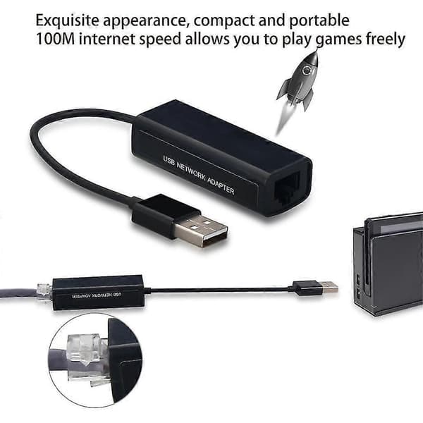 Netværkskort til spilkonsol USB 2.0 Expander Netkort Rj45 Gigabit Ethernet