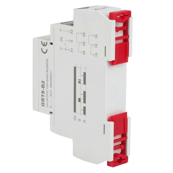 Mini Enkelfunktions Kontroll Din-skena Tidsrelä AC/DC 12V-240V GRT8-B2