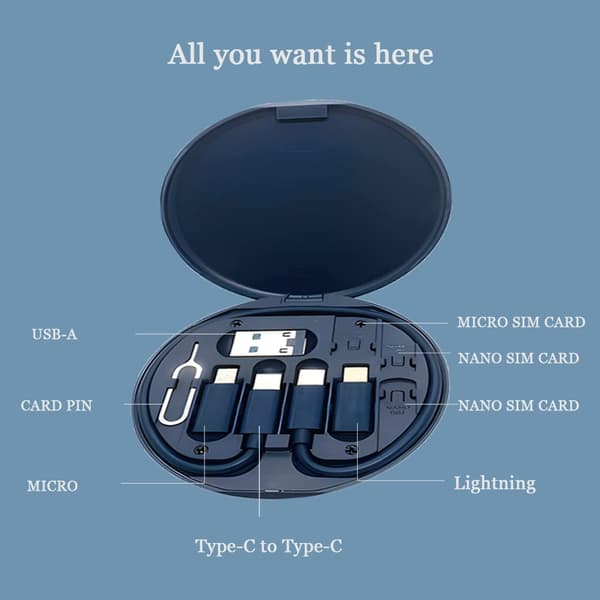 Digital opbevaringsboks Datakabel Batterioplader Sort
