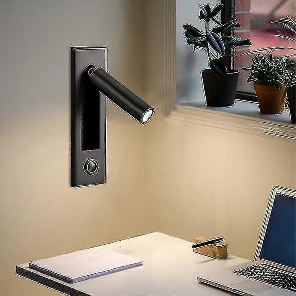 Leselys, vegglampe med hodegjerde, leselys, innfelt trykknapp, vegglamper for stue