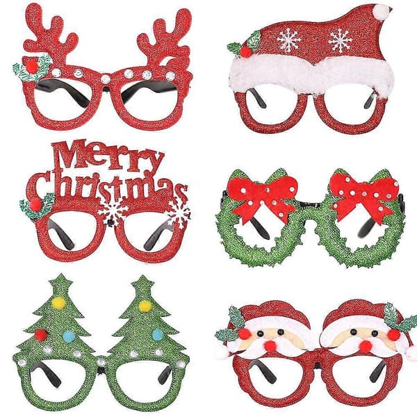 4 stk. Julebriller Juledekorasjon Festutstyr-MXBC bunny ears red