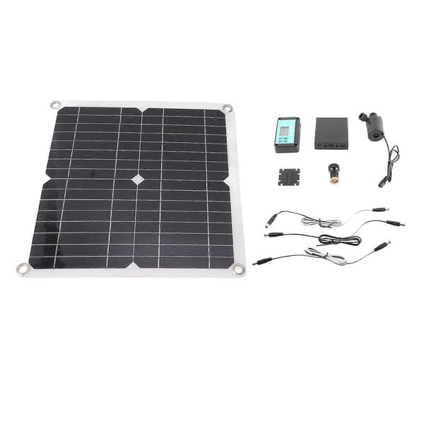 Vannfontene Pumpesett med 50W Solcellepanel, 22W Pumpe, Batteriboks og Timerkontroller