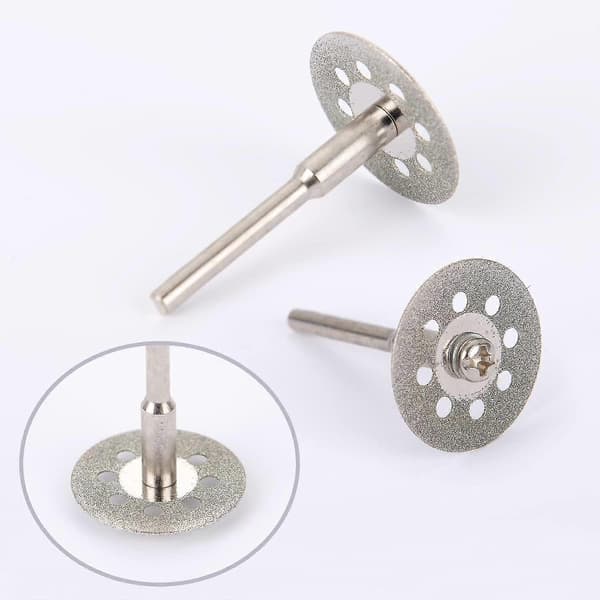 22 mm Mini Perforerade Diamantkapskivor (10 Diamantkapskivor och 2 Stänger Silver)
