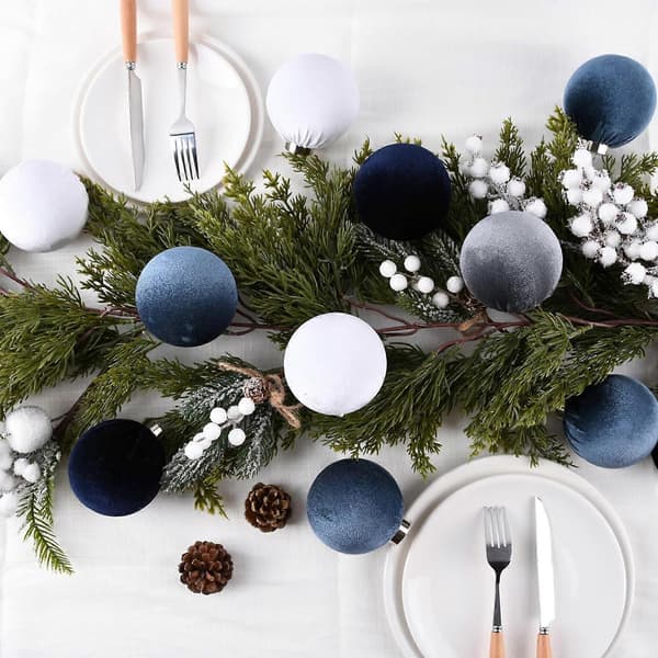 Julepynt Juletrepynt Juletre 8cm Fløyelskule 15 stk Sett