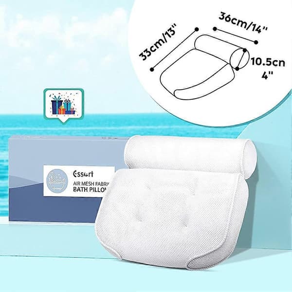 Badepude, Badehovedpude med Sugkopper - Ergonomisk Hjemme Badepude