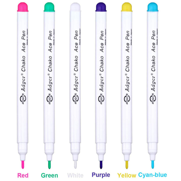 12 flerfärgade vattenraderbara tygpennor Försvinnande tygmarkörer Vattenluftraderbara pennor Försvinner bläck Vattenlösliga pennor