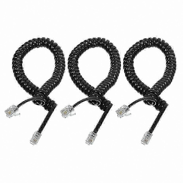 3-pack spiralsladdar för fasta telefoner