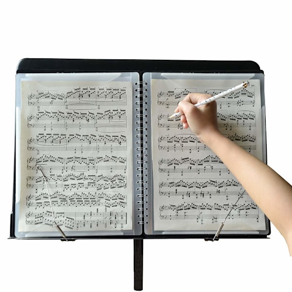 Musikark Filmappe Papir Opbevaringsmappe Kreativ Skift Spektrum Mappe A4 Brev Størrelse Dobbeltsidet Nodemappe Fil (Sort)