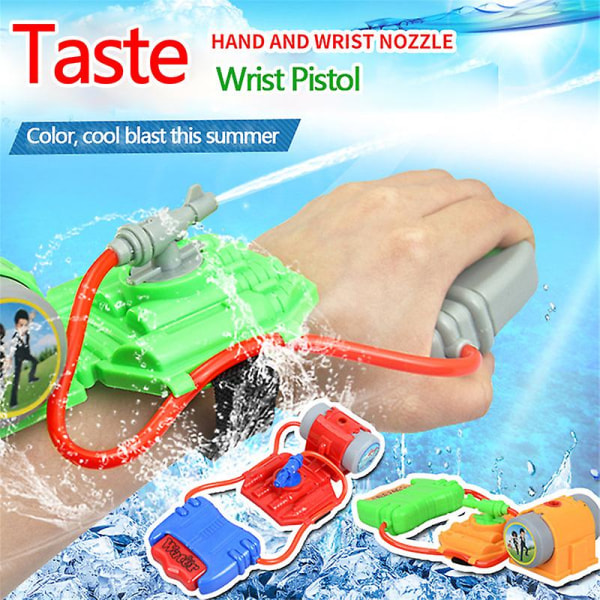 Håndledd vannpistol Langdistanse armbånd for barn Håndholdt jettrykkvannpistol sommervannleketøy (rød)