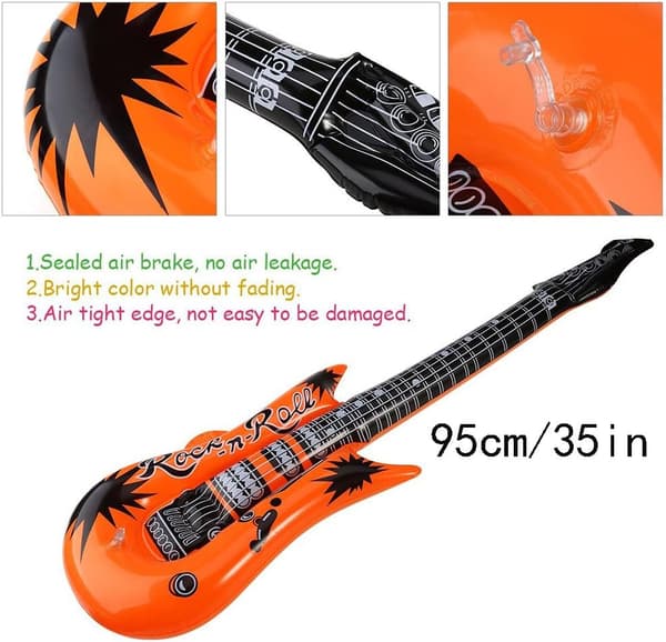 12 uppblåsbara gitarr saxofon mikrofon ballonger slumpmässig färg