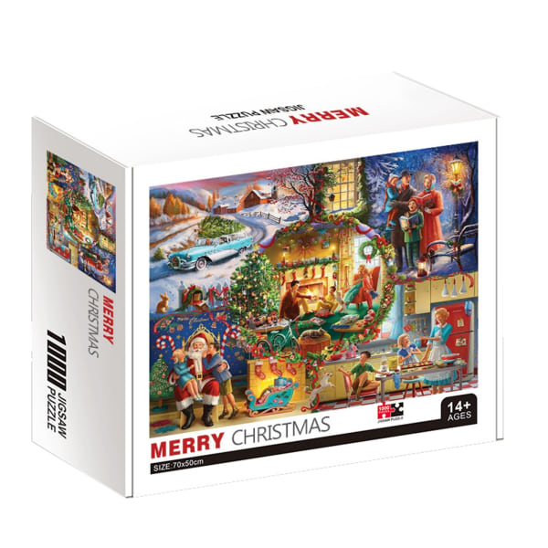 Jule-adventskalender - 1000 stk Jigsaw Advent Calendar 2023, Jigsaw Puzzle Julegaver til børn Voksne (juleblanding, 1000 stk) D